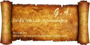 Grünblat Alexandra névjegykártya